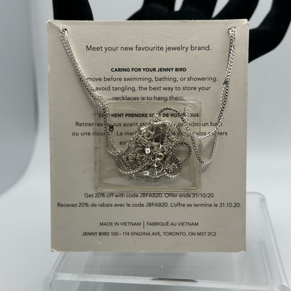 Jenny Bird "Leana" Double Silver Tone Layered Pendant Chain Necklace. - Picture 4 of 4